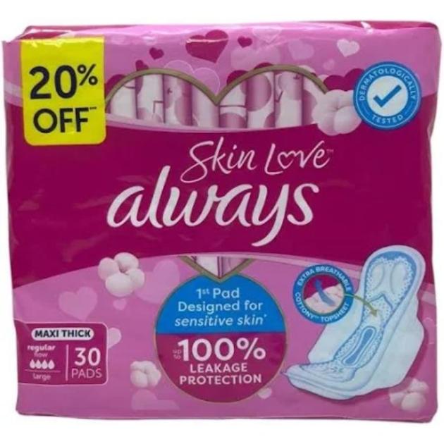 Always Skin Love Large 100% Leakage Protection 30 Pads