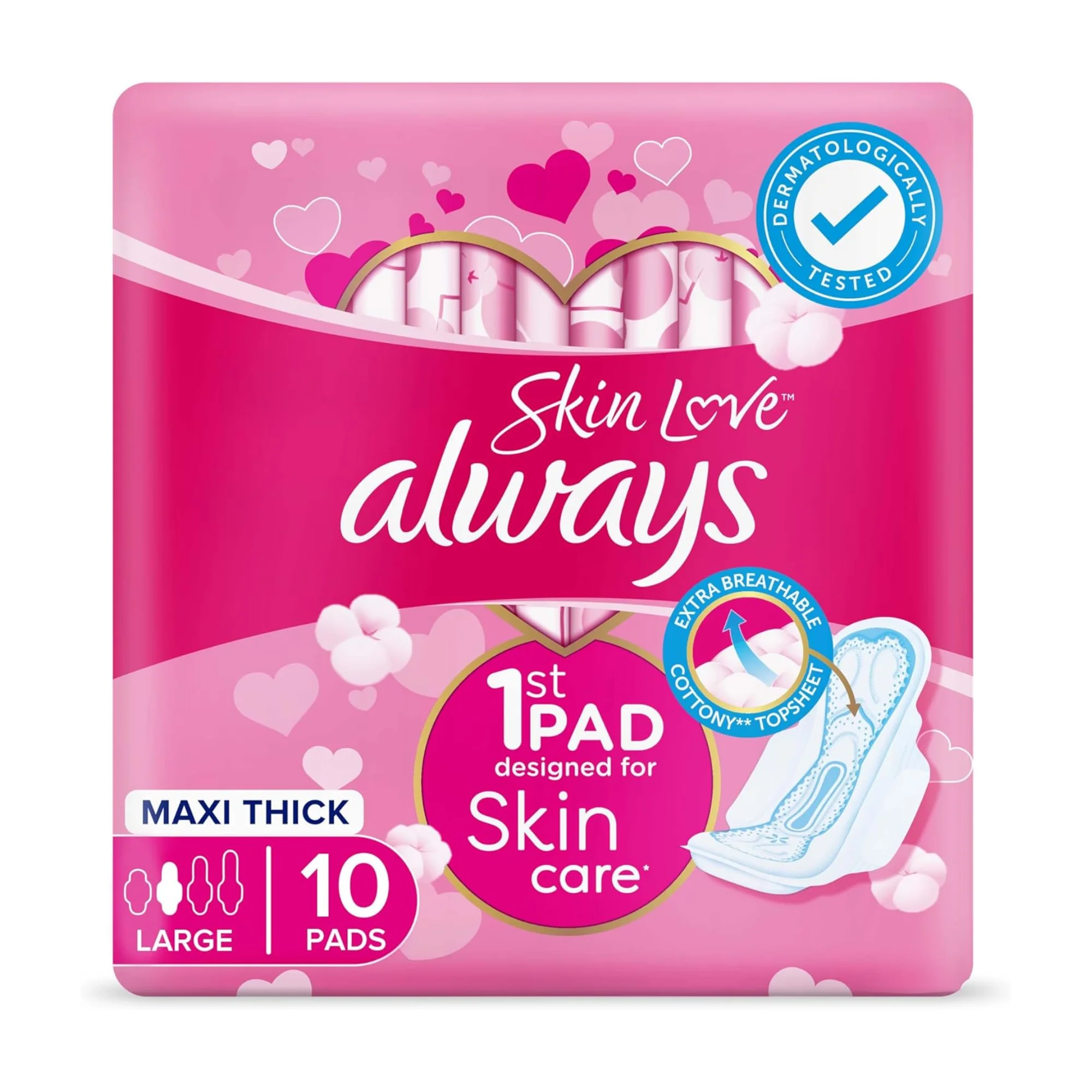 Always Skin Love Large 100% Leakage Protection 10 Pads