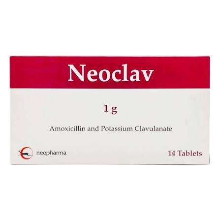 Neoclav 1G (Mgamoxicillin And Potassium Clavulanate ) 14 Tablets