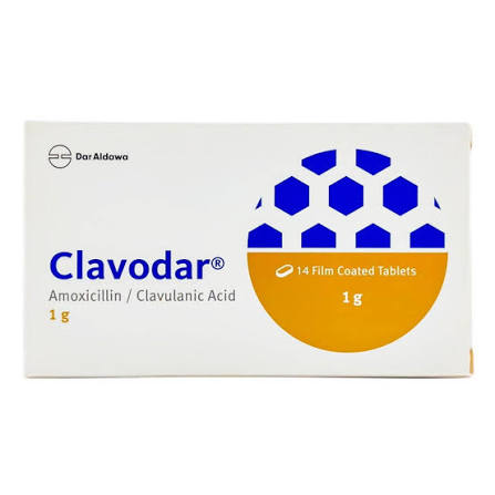 Clavodar 1G (Amoxicillin/ Clavulanic Acid) 14 Tablets