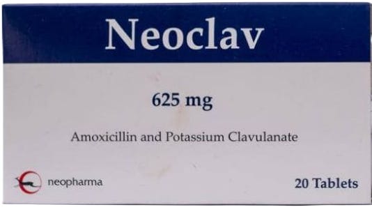 Neoclav 625 (Mgamoxicillin And Potassium Clavulanate ) 20 Tablets